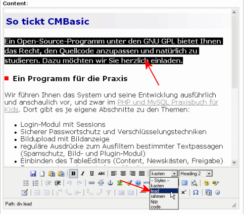 So bearbeiten Sie Ihre Datensätze mit TinyMCE