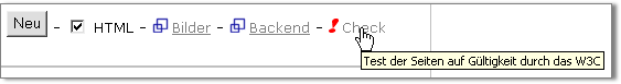 Test auf Gültigkeit durch das W3C
